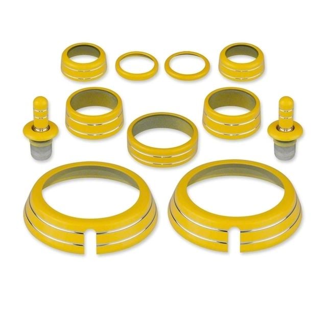 American Brothers Design Interior Knob Kit; Bright Yellow (10-15 Camaro)