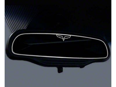 American Car Craft Rear View Mirror Trim; Brushed (05-13 Corvette C6 w/ Auto Dim Rear View Mirror)