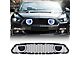 Mach 1 Style Upper Grille with DRL and Turn Signal; Glossy Black (15-17 Mustang GT, EcoBoost, V6)