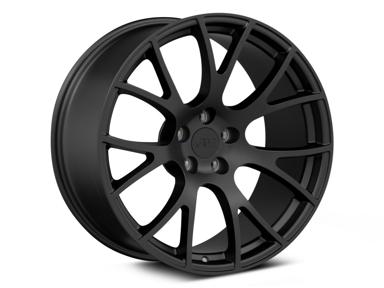 Challenger Hellcat Style Satin Black Wheel; Rear Only; 20x10; 18mm ...