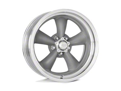 American Racing Classic Torq Thrust II Custom Gray with Polished Lip Wheel; 17x8 (05-09 Mustang GT, V6)