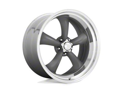 American Racing Classic Torq Thrust II Mag Gray with Machined Lip Wheel; 17x7 (05-09 Mustang GT, V6)