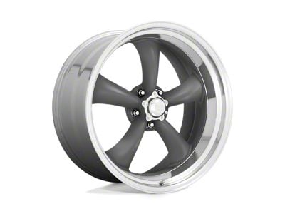 American Racing Classic Torq Thrust II Mag Gray with Machined Lip Wheel; 17x8; 25mm Offset (05-09 Mustang GT, V6)