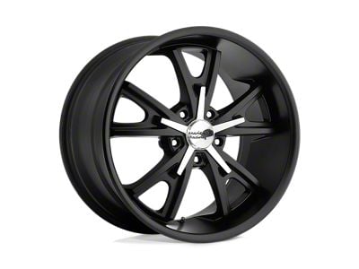 American Racing Daytona Satin Black with Machined Face Wheel; Rear Only; 22x11; 38mm Offset (05-09 Mustang)