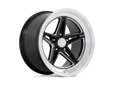 American Racing Groove Gloss Black Milled with Diamond Cut Lip Wheel; 18x7 (05-09 Mustang)