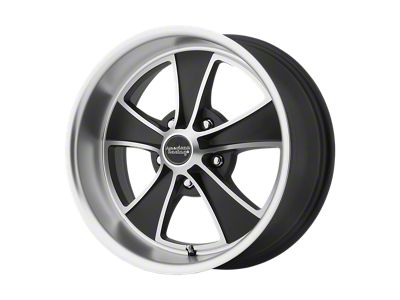 American Racing Mach 5 Satin Black Machined Wheel; 17x8 (05-09 Mustang GT, V6)