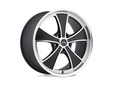 American Racing Mach 5 Satin Black Machined Wheel; Rear Only; 20x10 (05-09 Mustang)