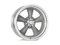 American Racing Classic Torq Thrust II Custom Gray with Polished Lip Wheel; Rear Only; 17x11 (05-09 Mustang GT, V6)