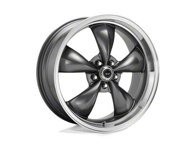 American Racing Torq Thrust M Anthracite with Machined Lip Wheel; 17x7; 0mm Offset (05-09 Mustang GT, V6)