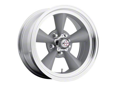 American Racing TT O Vintage Silver with Machined Lip Wheel; 17x7 (05-09 Mustang GT, V6)