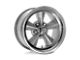 American Racing VNT70R Gunmetal with Polished Lip Wheel; 17x7 (05-09 Mustang GT, V6)