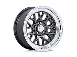 American Racing G-Force Matte Anthracite with Diamond Cut Lip Wheel; Rear Only; 17x10; 25mm Offset (10-14 Mustang GT w/o Performance Pack, V6)