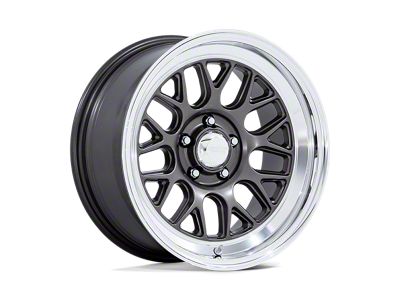 American Racing G-Force Matte Anthracite with Diamond Cut Lip Wheel; Rear Only; 17x10 (10-14 Mustang GT w/o Performance Pack, V6)