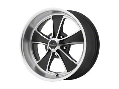 American Racing Mach 5 Satin Black Machined Wheel; 17x8 (10-14 Mustang GT w/o Performance Pack, V6)