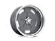 American Racing Salt Flat Mag Gray Center with Polished Barrel Wheel; Rear Only; 17x11; 25mm Offset (10-14 Mustang GT w/o Performance Pack, V6)