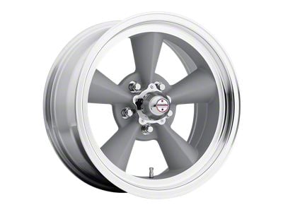 American Racing TT O Vintage Silver with Machined Lip Wheel; 17x7; 0mm Offset (10-14 Mustang GT w/o Performance Pack, V6)