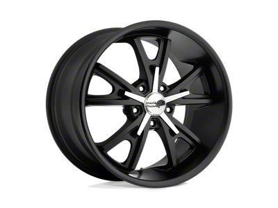 American Racing Daytona Satin Black with Machined Face Wheel; Rear Only; 22x11 (15-23 Mustang GT, EcoBoost, V6)