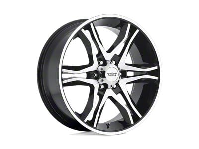 American Racing Mainline Gloss Black Machined Wheel; 20x8.5; 35mm Offset (15-23 Mustang GT w/o Performance Pack, , V6)