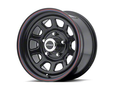 American Racing AR767 Gloss Black Steel with Red and Blue Stripe Wheel; 15x7; 0mm Offset (94-98 Mustang)