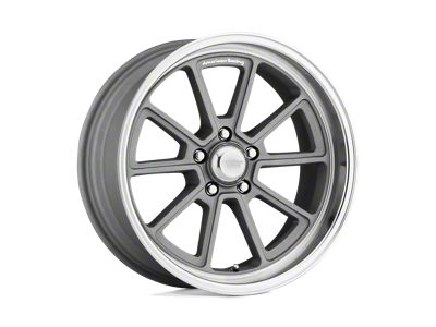 American Racing Draft Vintage Silver with Diamond Cut Lip Wheel; Rear Only; 18x10; 12mm Offset (94-98 Mustang)