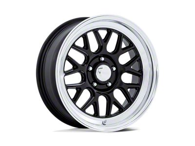 American Racing G-Force Gloss Black with Diamond Cut Lip Wheel; 17x7 (94-98 Mustang)