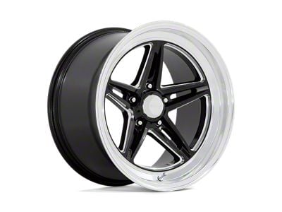 American Racing Groove Gloss Black Milled with Diamond Cut Lip Wheel; Rear Only; 18x10; 0mm Offset (94-98 Mustang)