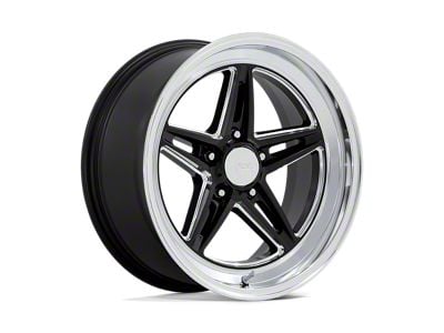 American Racing Groove Gloss Black Milled with Diamond Cut Lip Wheel; Rear Only; 18x10 (94-98 Mustang)