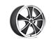 American Racing Mach 5 Satin Black Machined Wheel; 18x9 (94-98 Mustang)