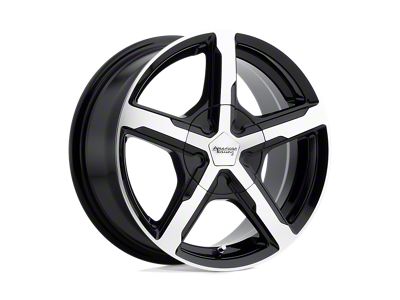 American Racing Trigger Gloss Black Machined Wheel; 16x7 (94-98 Mustang)