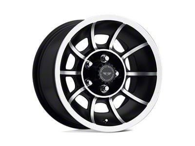 American Racing Vector Satin Black Machined Wheel; 15x7; 0mm Offset (94-98 Mustang)