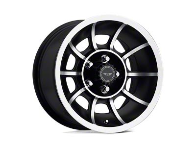 American Racing Vector Satin Black Machined Wheel; 15x8.5; 6mm Offset (94-98 Mustang)