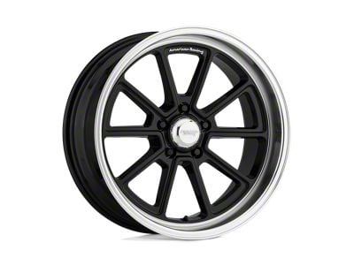 American Racing Draft Gloss Black with Diamond Cut Lip Wheel; Rear Only; 18x10; 0mm Offset (99-04 Mustang)