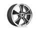 American Racing Mach 5 Satin Black Machined Wheel; 18x9 (99-04 Mustang)