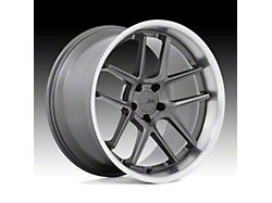 American Racing Bishop Matte Gunmetal with Machined Lip Wheel; 20x9.5 (08-23 RWD Challenger, Excluding Widebody)