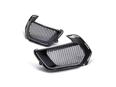 Anderson Composites Front Bumper Air Duct Bezels; Carbon Fiber (21-23 Mustang Mach 1)