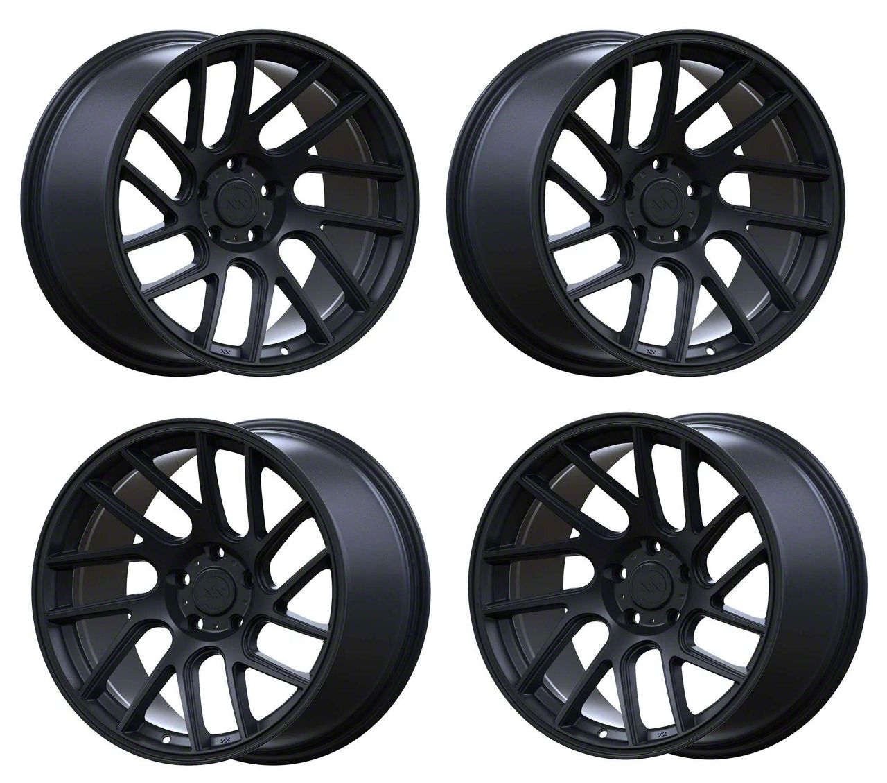 Anovia Wheels Mustang Elder Raven Satin Black 4-Wheel Kit; 19x9.5 ...