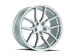 Aodhan AFF1 Gloss Silver Machined Wheel; Rear Only; 20x10.5; 45mm Offset (15-23 Mustang GT, EcoBoost, V6)