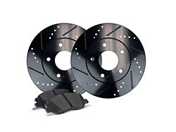 Apex One Elite Cross-Drill and Slots Brake Rotor and Friction Point Pad Kit; Rear (13-14 Mustang GT w/ Performance Pack & Automatic Transmission; 12-13 Mustang BOSS 302)