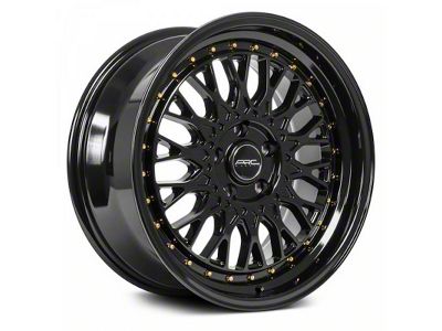 ARC AR1 All Black Gold Rivet Wheel; 18x9.5 (07-10 AWD Charger)