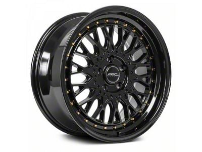 ARC AR1 All Black Gold Rivet Wheel; 18x9.5; 35mm Offset (17-23 AWD Challenger)