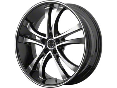 Asanti ABL-6 Machined Face with Black Lip Wheel; 22x10 (06-10 RWD Charger)