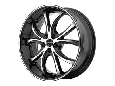 Asanti Elektra Black Machined Wheel; Rear Only; 22x10; 20mm Offset (06-10 RWD Charger)