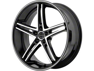 Asanti Mach Gloss Black Machined Wheel; 22x9 (06-10 RWD Charger)