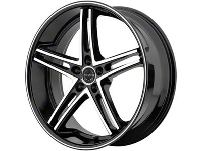 Asanti Mach Gloss Black Machined Wheel; Rear Only; 22x10 (06-10 RWD Charger)