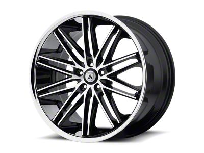 Asanti Pollux Gloss Black Machined Wheel with Stainless Steel Lip Wheel; Rear Only; 22x10 (06-10 RWD Charger)