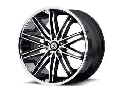 Asanti Pollux Gloss Black Machined Wheel with Stainless Steel Lip Wheel; 22x9 (06-10 RWD Charger)