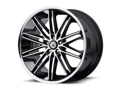 Asanti Pollux Gloss Black Machined Wheel with Stainless Steel Lip Wheel; 22x9; 15mm Offset (06-10 RWD Charger)