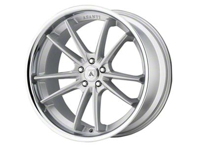 Asanti Sigma Brushed Silver with Chrome Lip Wheel; 22x9 (06-10 RWD Charger)