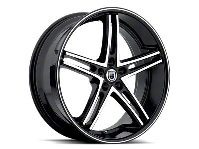 Asanti ABL-7 Machine Face with Black Lip Wheel; Rear Only; 22x10; 20mm Offset (10-15 Camaro)