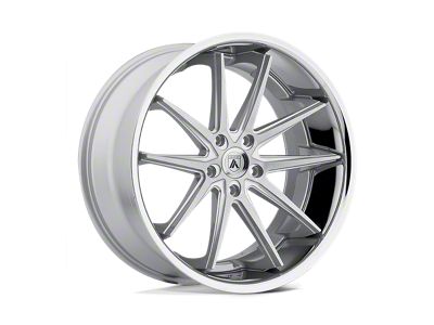 Asanti Altair Silver Machined with SS Lip Wheel; 22x10.5; 38mm Offset (10-15 Camaro, Excluding ZL1)